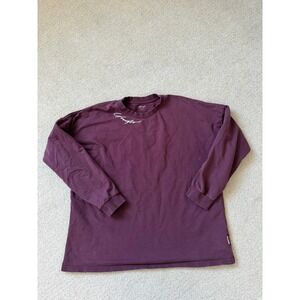 YoungLA Shirt Mens Size M Maroon Long Sleeve Script Logo Pullover W432